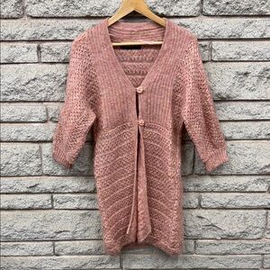 Simons Dusty Rose Knit Cardigan